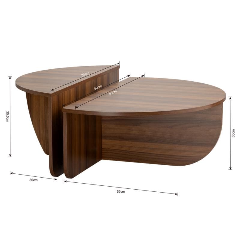 Ronde salontafel met twee niveaus