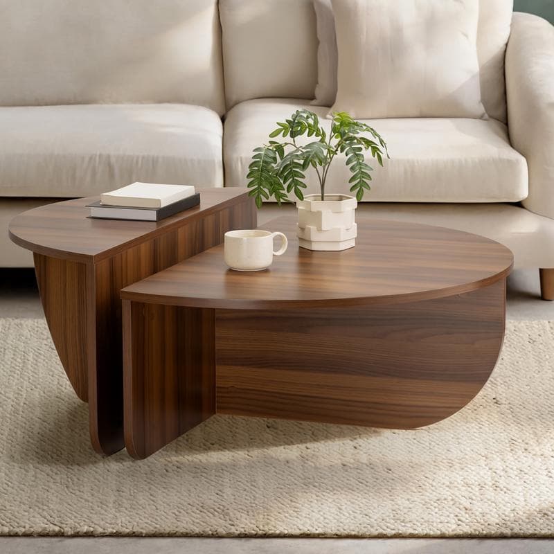 Ronde salontafel met twee niveaus