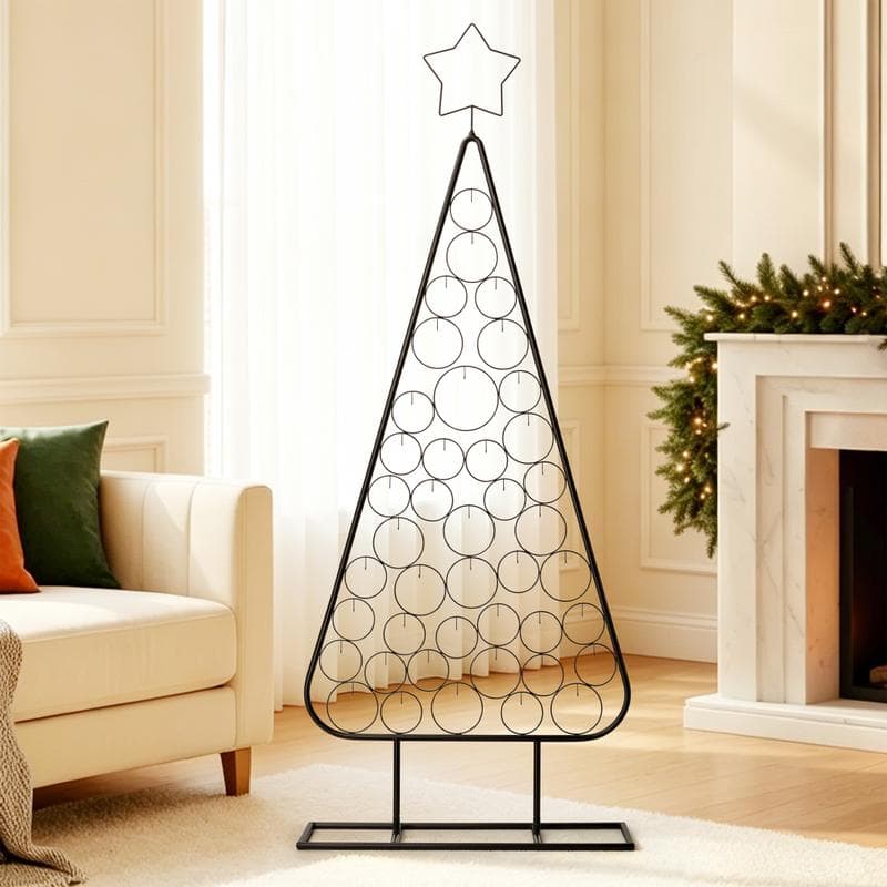 Metalen kerstboom - zwart