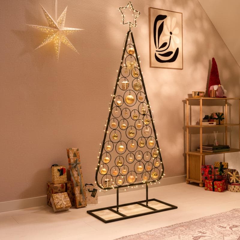 Metalen kerstboom - zwart