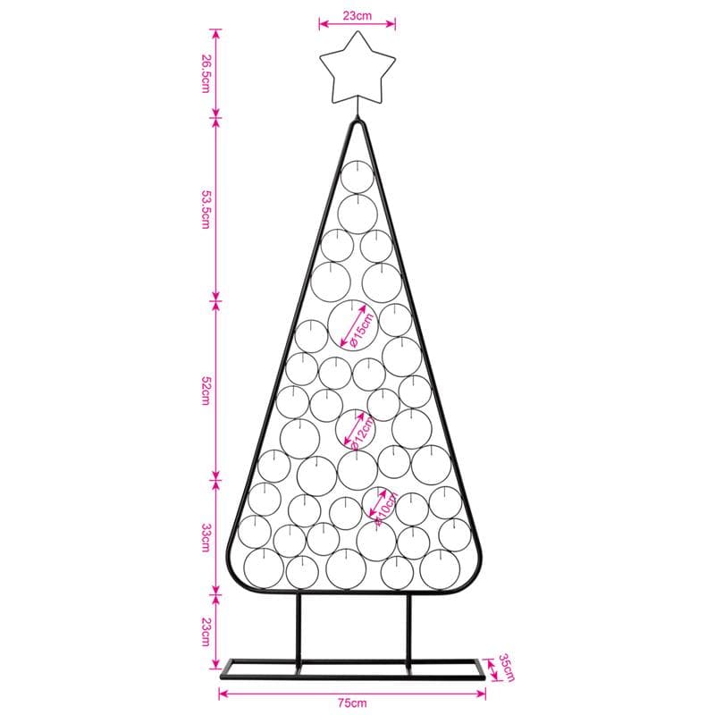 Metalen kerstboom - zwart