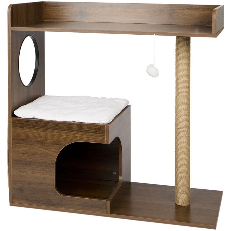Kattenmeubel wandkast met krabpaal en huisje