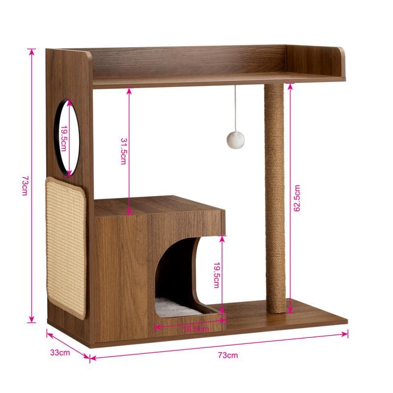 Kattenmeubel wandkast met krabpaal en huisje