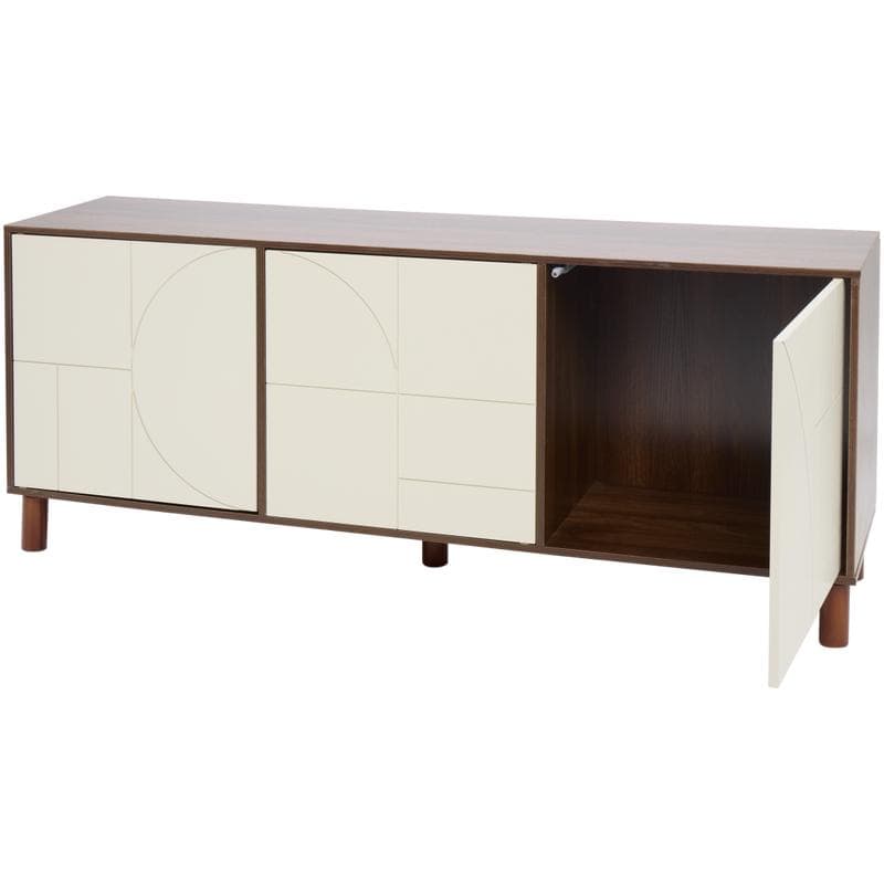 Tv-meubel met abstract design - beige/bruin