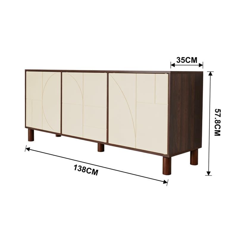 Tv-meubel met abstract design - beige/bruin