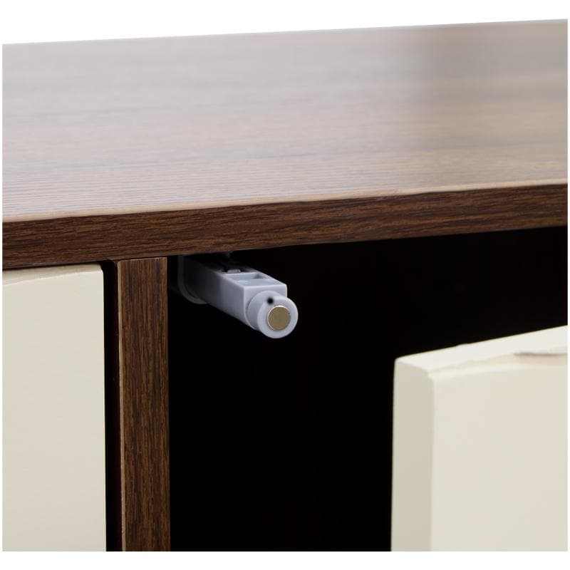 Meuble TV avec motifs abstraits - beige et marron
