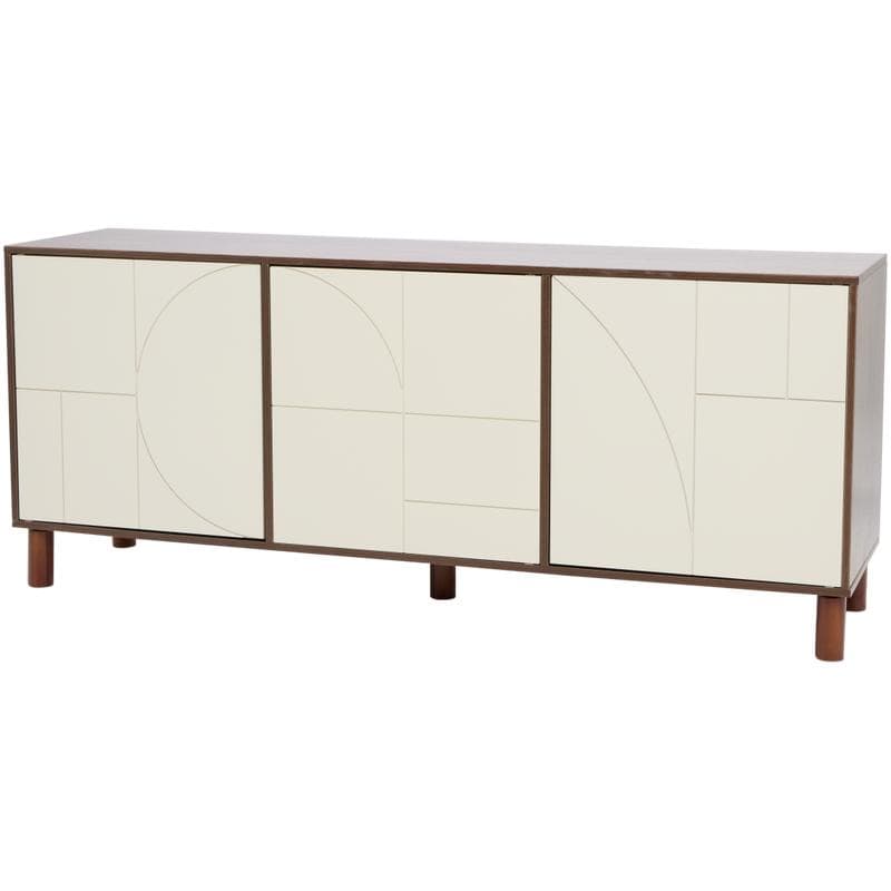 Tv-meubel met abstract design - beige/bruin