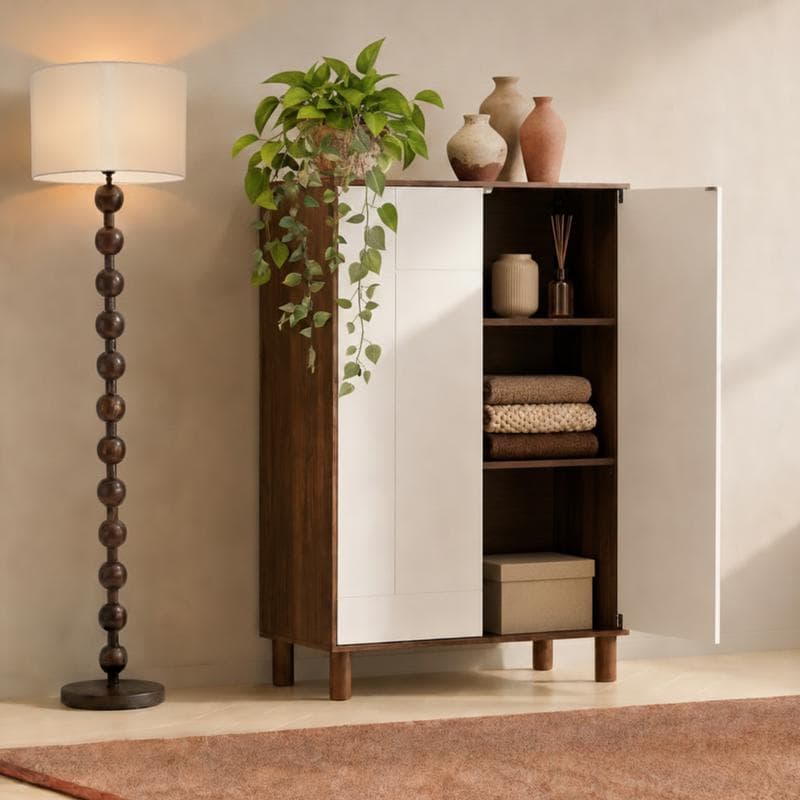 Wandkast met abstract design - beige/bruin