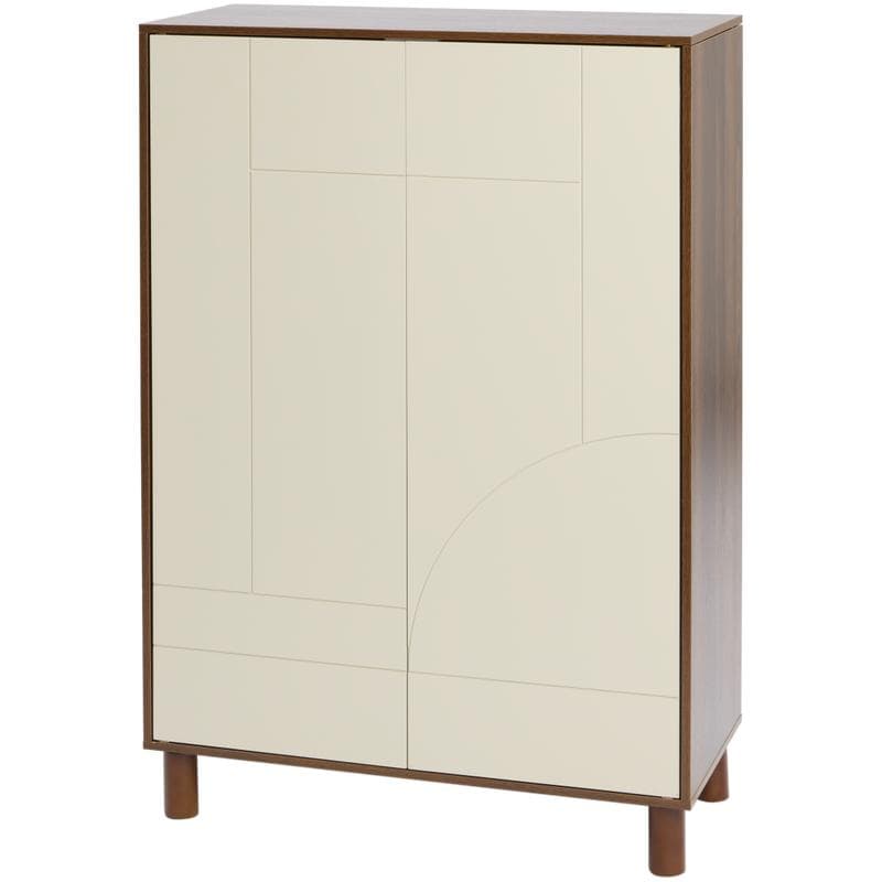Wandkast met abstract design - beige/bruin