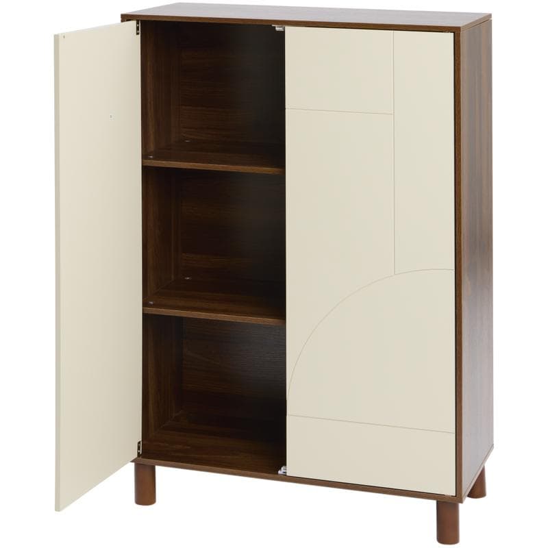 Wandkast met abstract design - beige/bruin