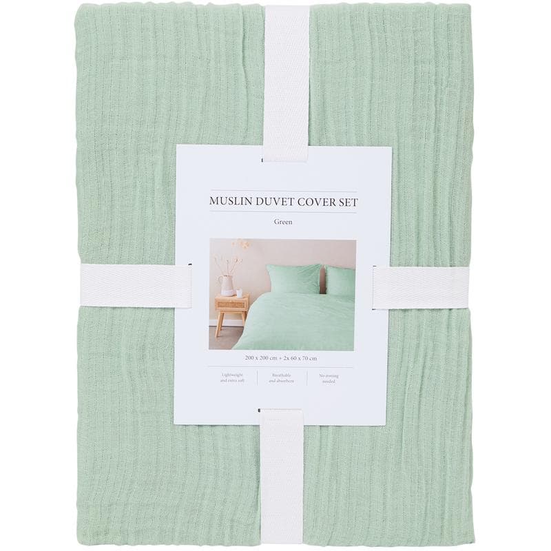 Parure de lit en double gaze - vert