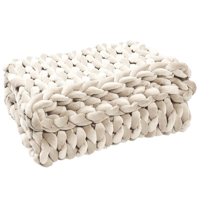 Grofgebreide verzwaringsdeken 5 kg - crème