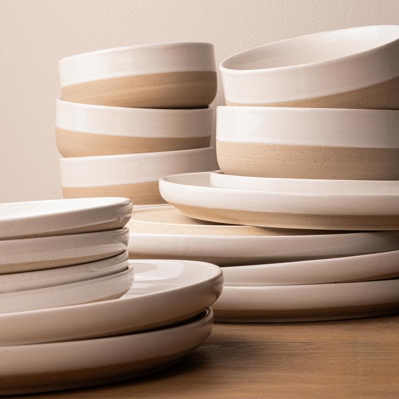 Service de table Earthy | blanc et beige