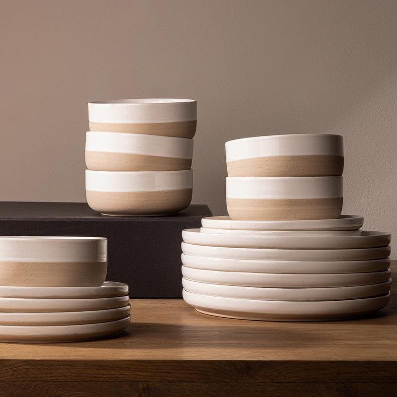 Serviesset Earthy - Wit/beige