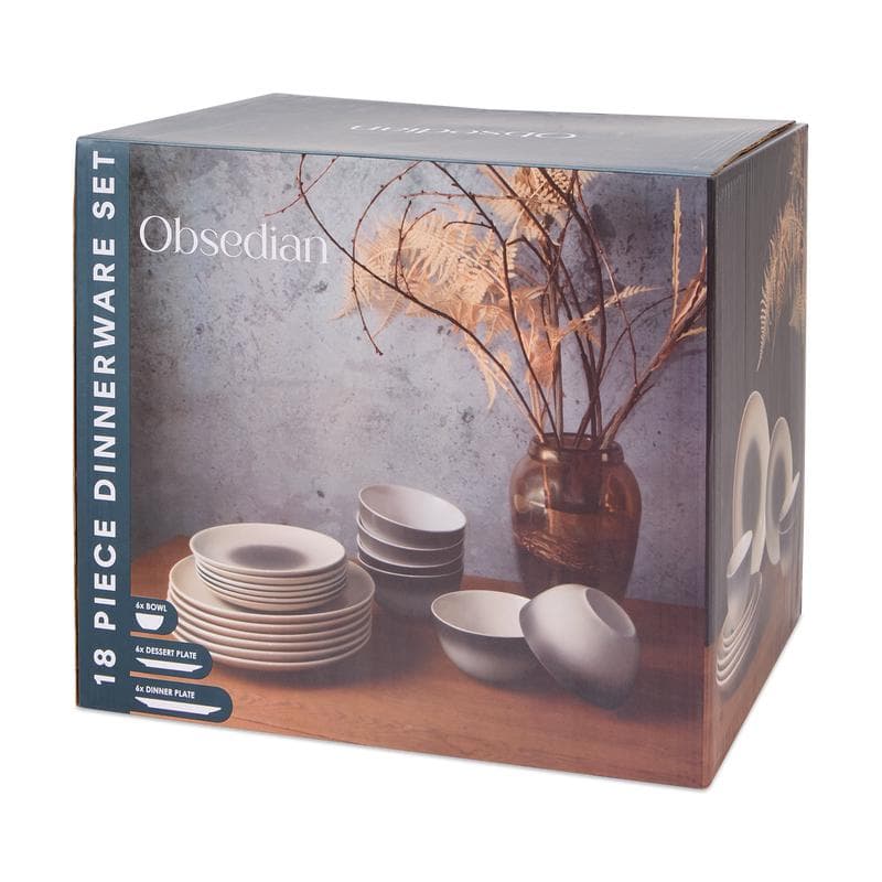 Service de table Obsedian - blanc et gris