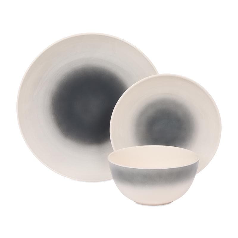 Service de table Obsedian - blanc et gris