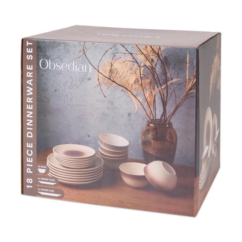 Service de table Obsedian - blanc et mauve