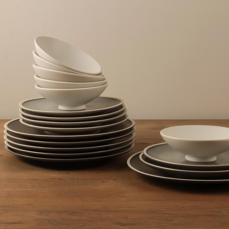 Service de table Nagoya - gris et blanc