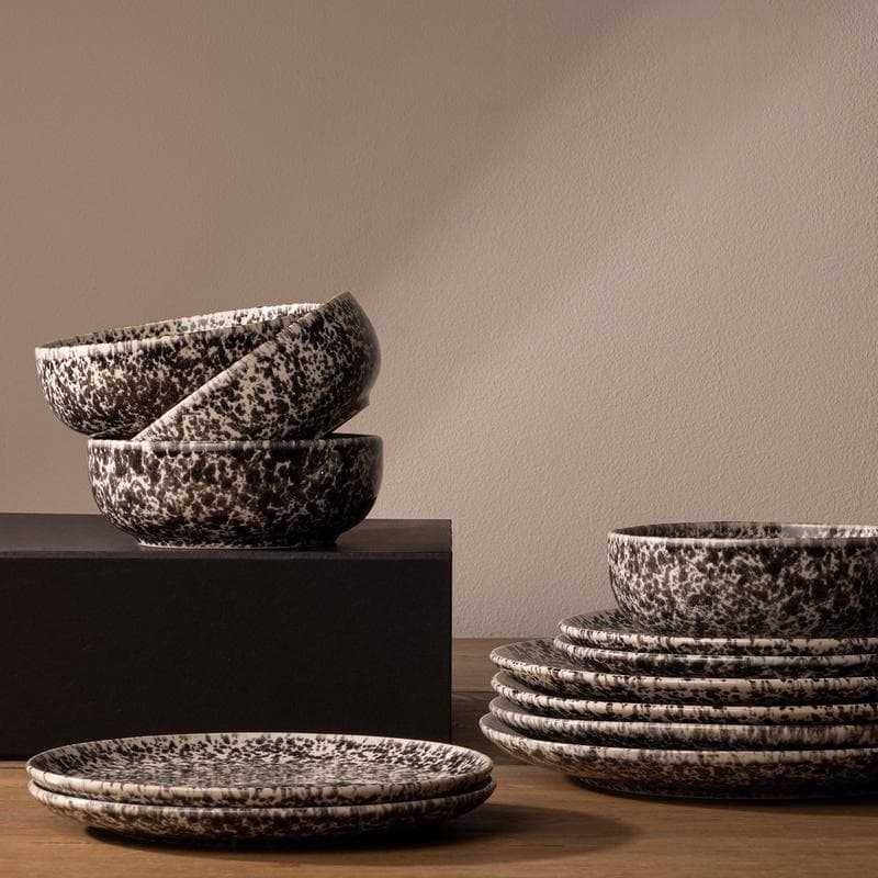 Serviesset Marbles - Zwart
