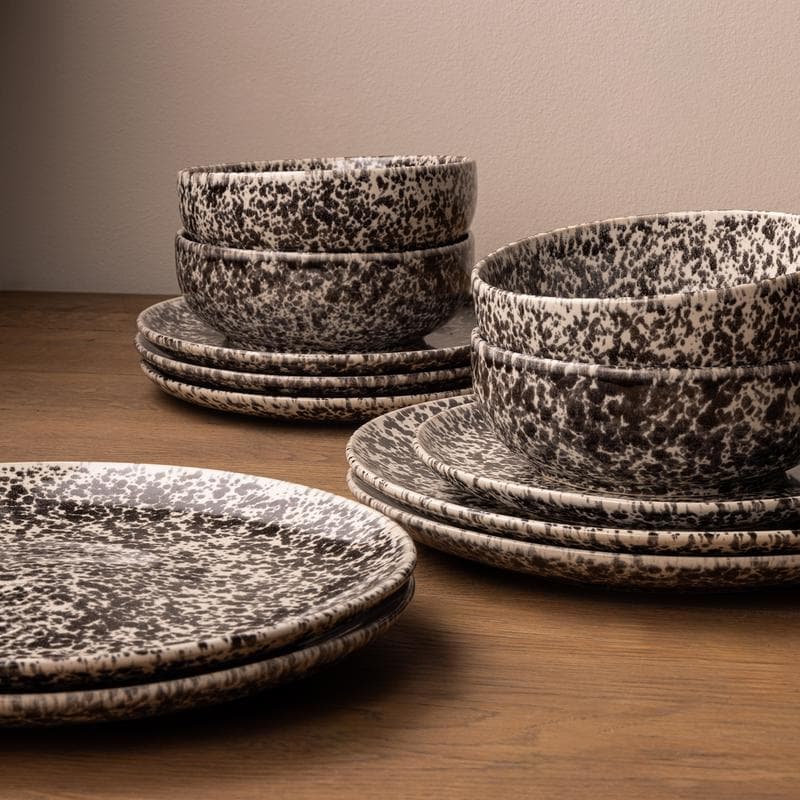 Serviesset Marbles - Zwart