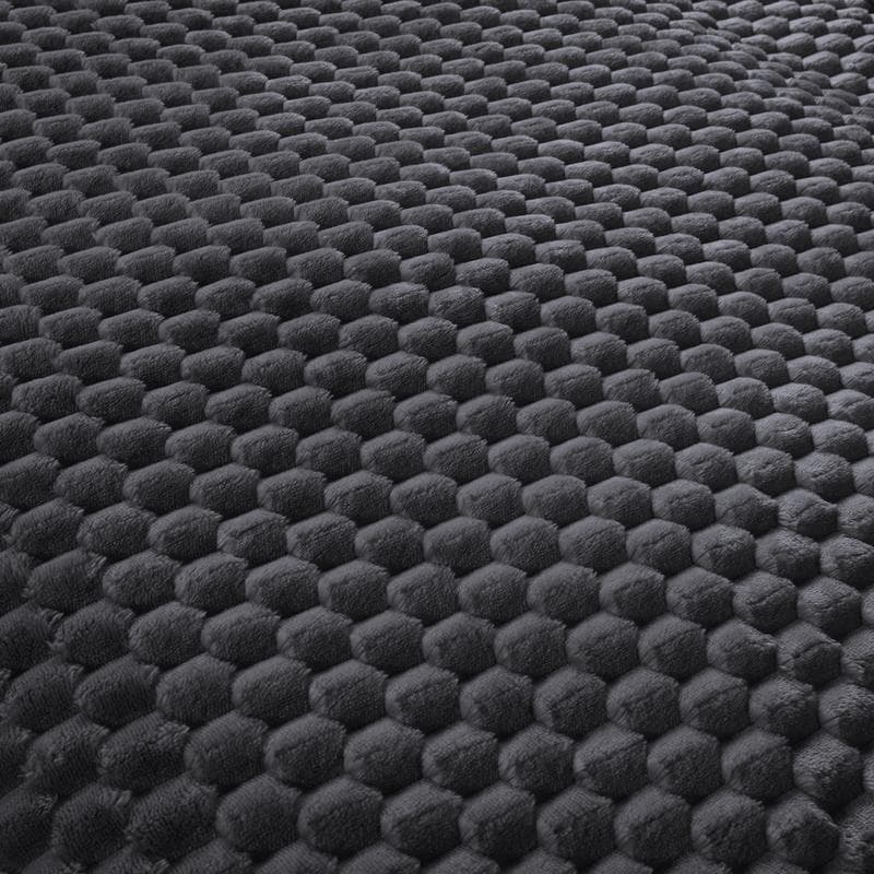 Parure de lit en teddy Hexagon - anthracite