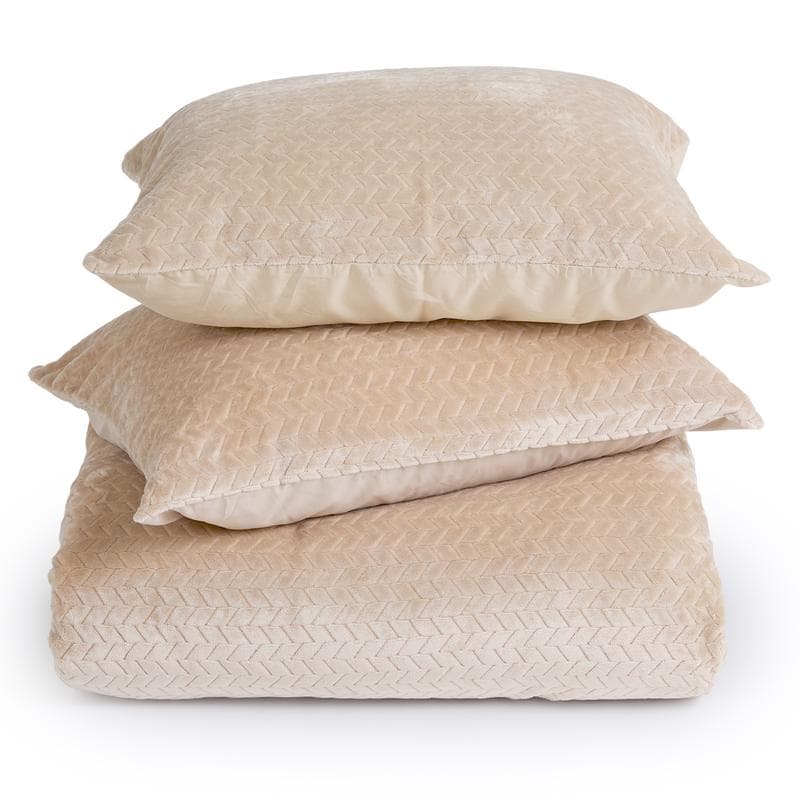 Teddy Hongaarse punt dekbedovertrek - crème-wit