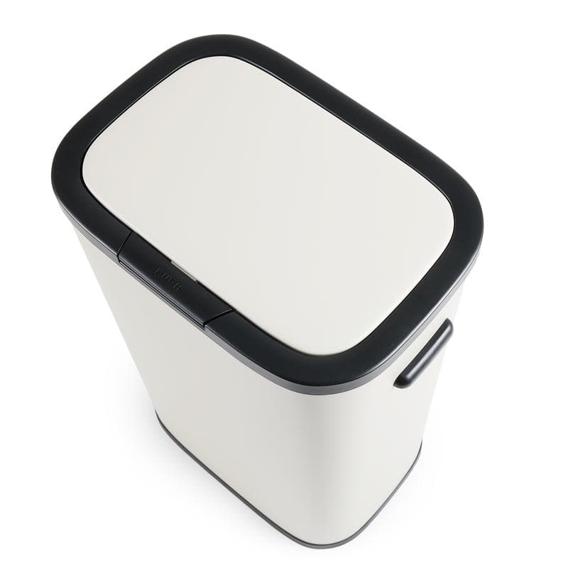 Poubelle avec ouverture à pression - 60 l - blanc crème