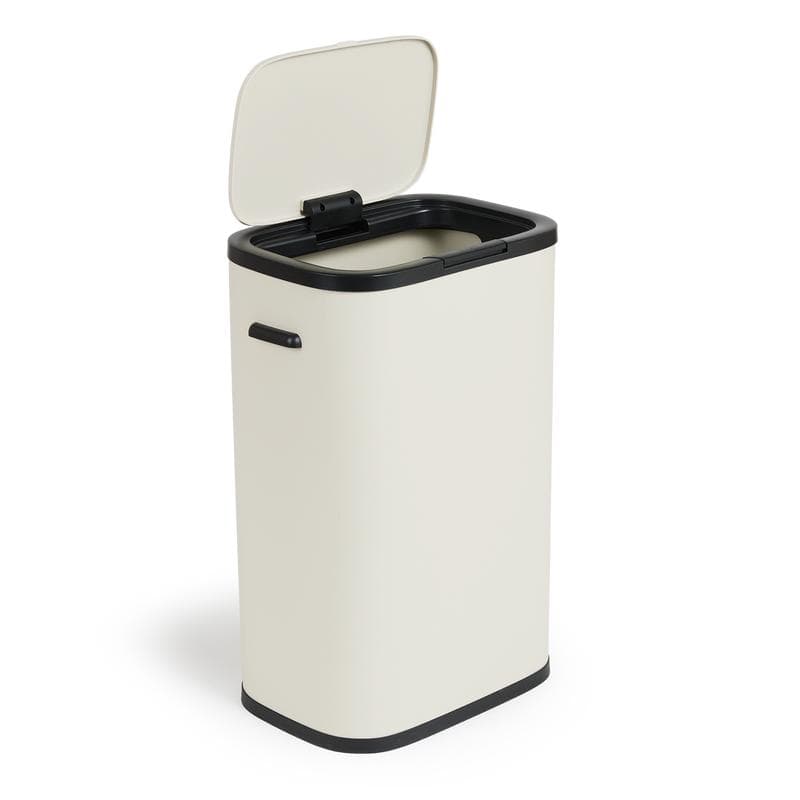 Poubelle avec ouverture à pression - 60 l - blanc crème