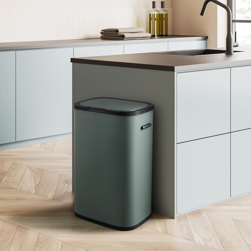 Prullenbak met drukdeksel - 60 liter - donkergroen