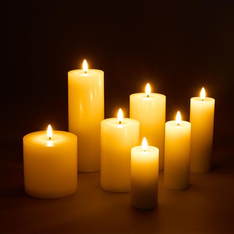 Lot de 7 bougies LED premium - blanc cassé
