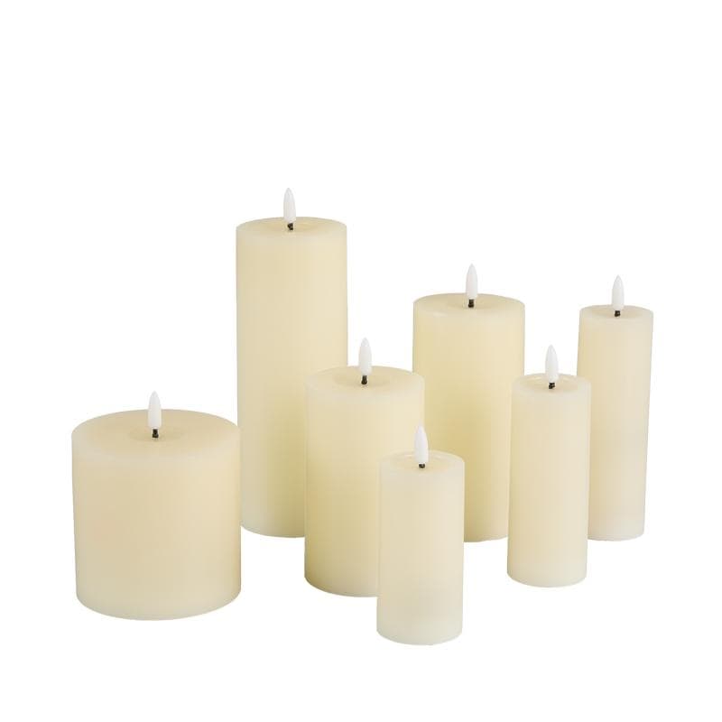 Lot de 7 bougies LED premium blanc cassé