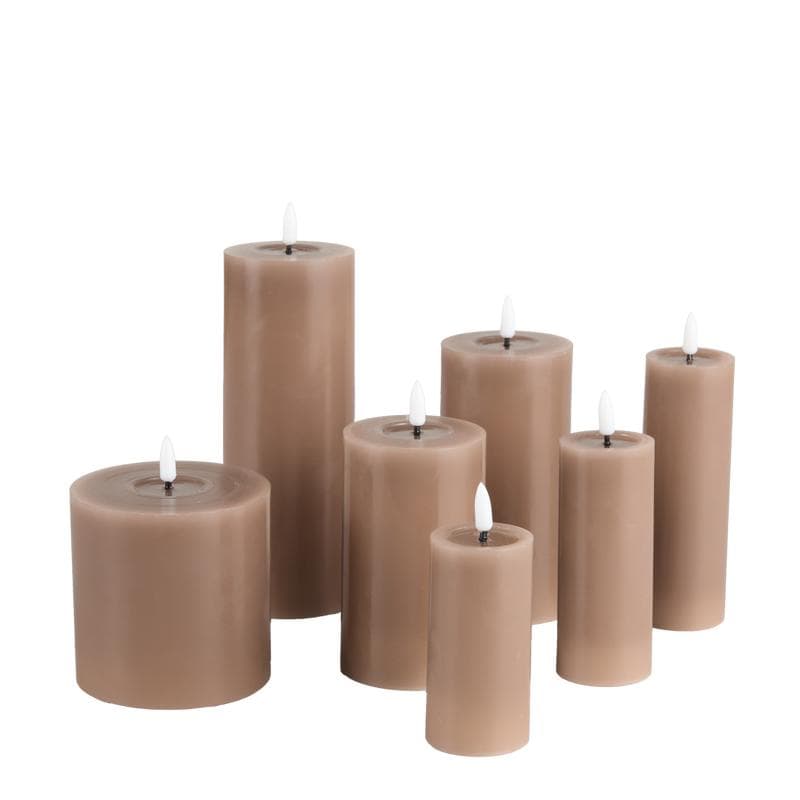 Luxe set ledkaarsen 7-delig - taupe