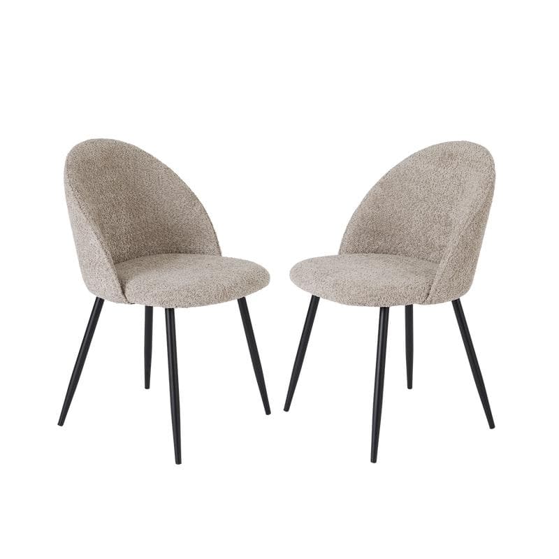 Lot de 2 chaises en bouclé - Soft Taupe