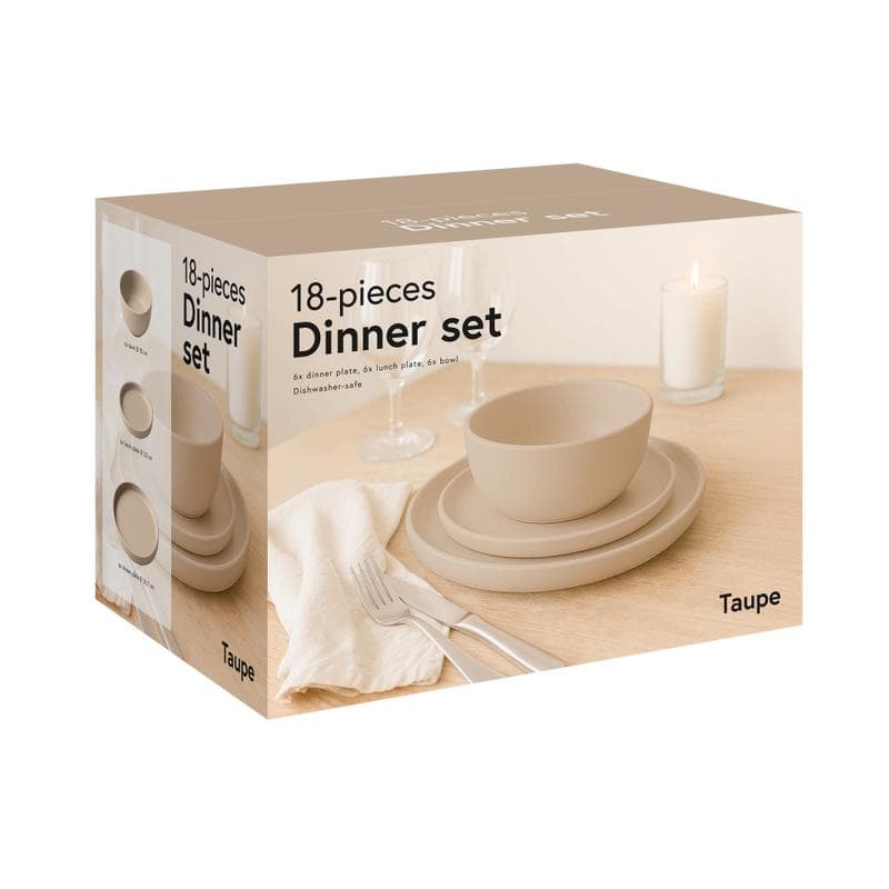 Serviesset - mat taupe