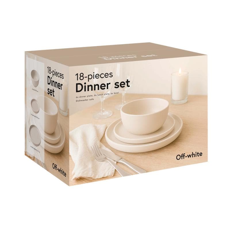 Serviesset - mat crème-wit