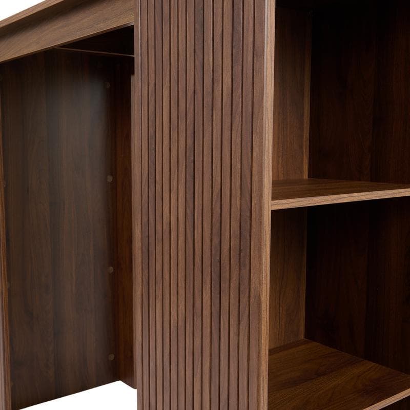 Bartafel met opbergvakken - walnoot