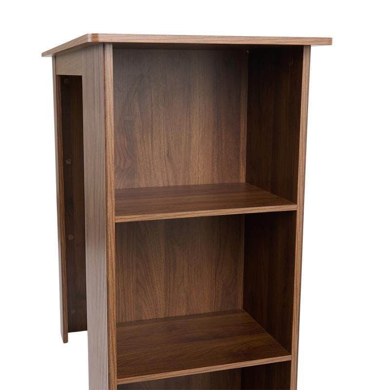 Bartafel met opbergvakken - walnoot