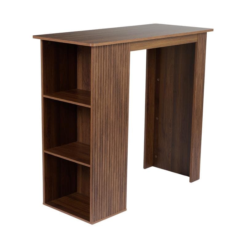Bartafel met opbergvakken - walnoot