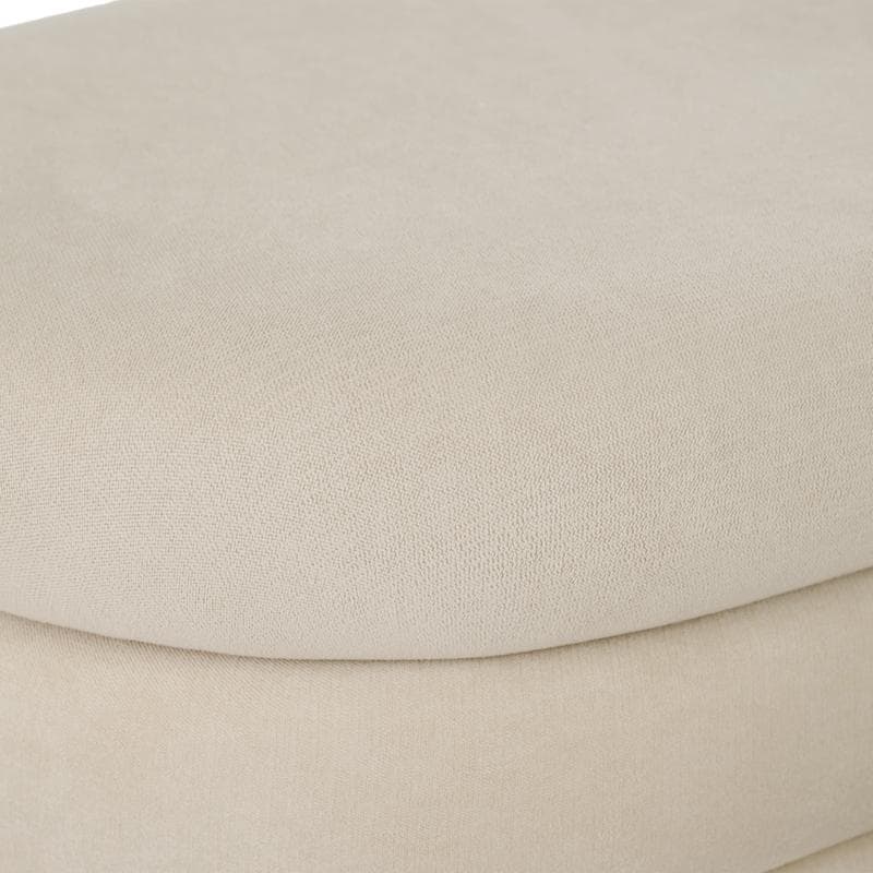 Chenille opbergbankje + 2 poefen