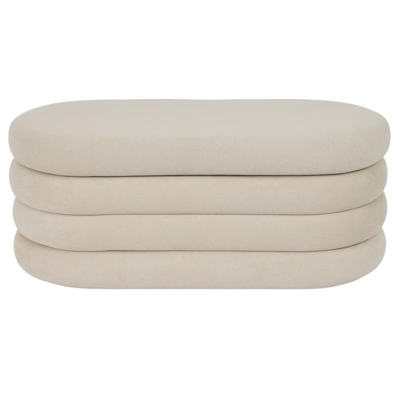 Banc de rangement en chenille avec 2 poufs