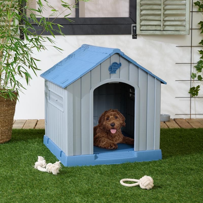 Niche pour chien - bleu et gris