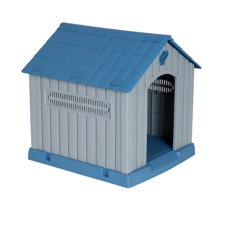 Hondenhok voor buiten – blauw/grijs