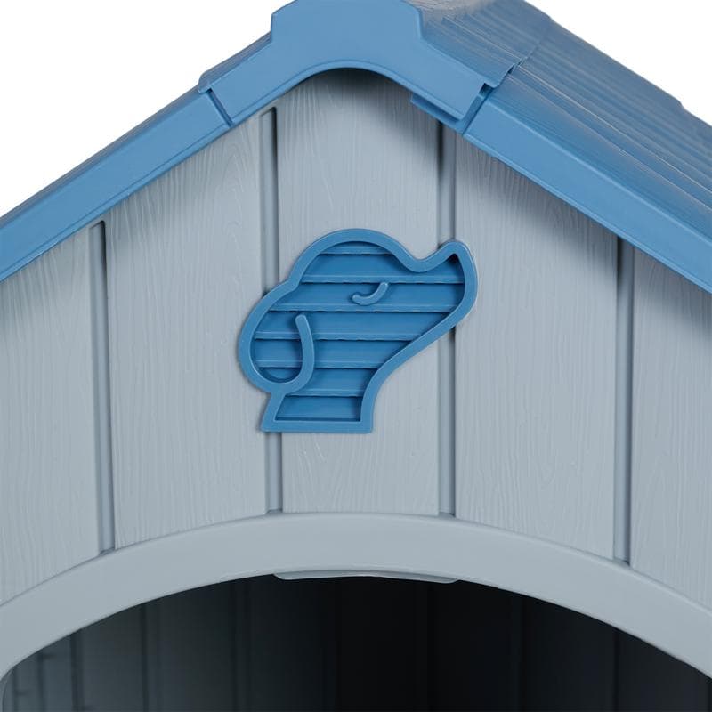 Hondenhok voor buiten – blauw/grijs
