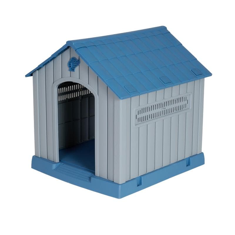 Hondenhok voor buiten – blauw/grijs