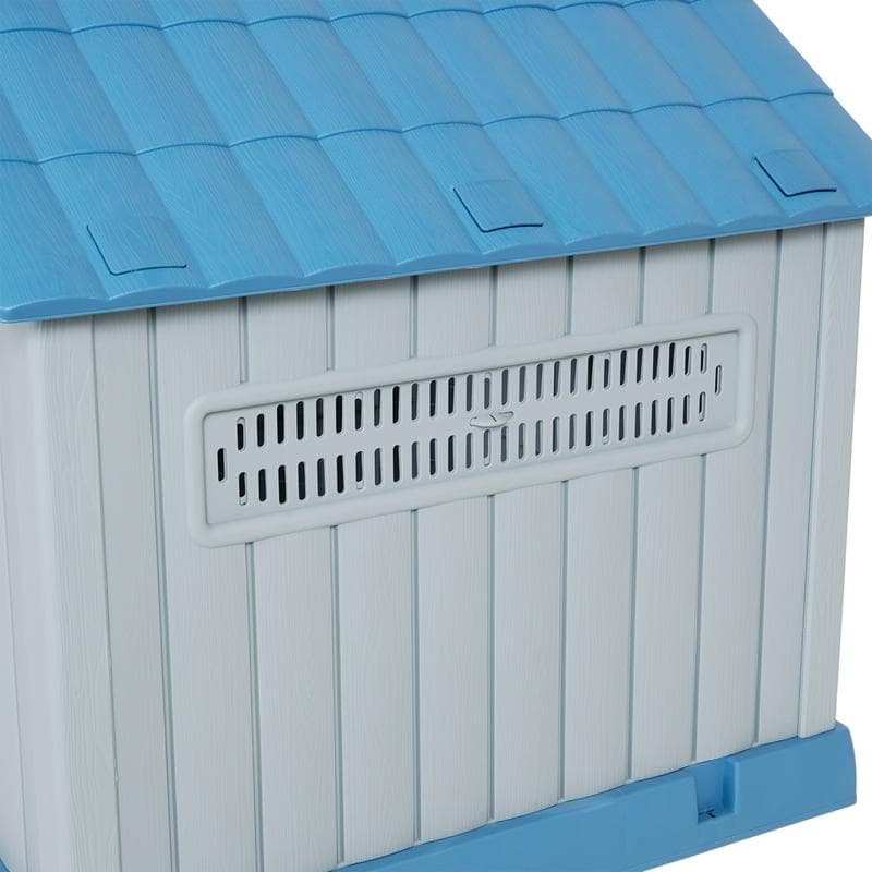 Hondenhok voor buiten – blauw/grijs