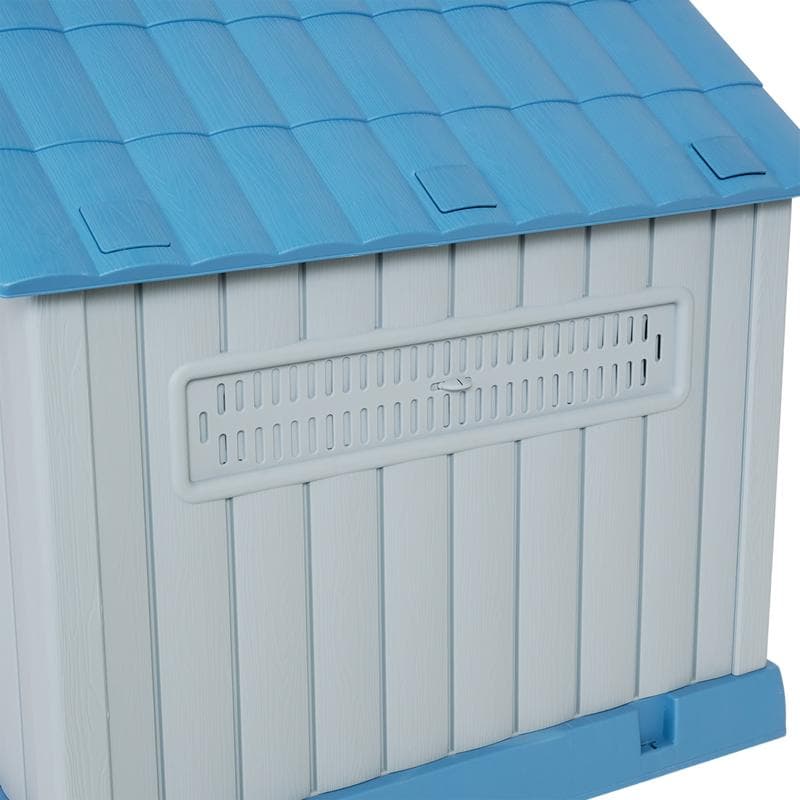 Hondenhok voor buiten – blauw/grijs