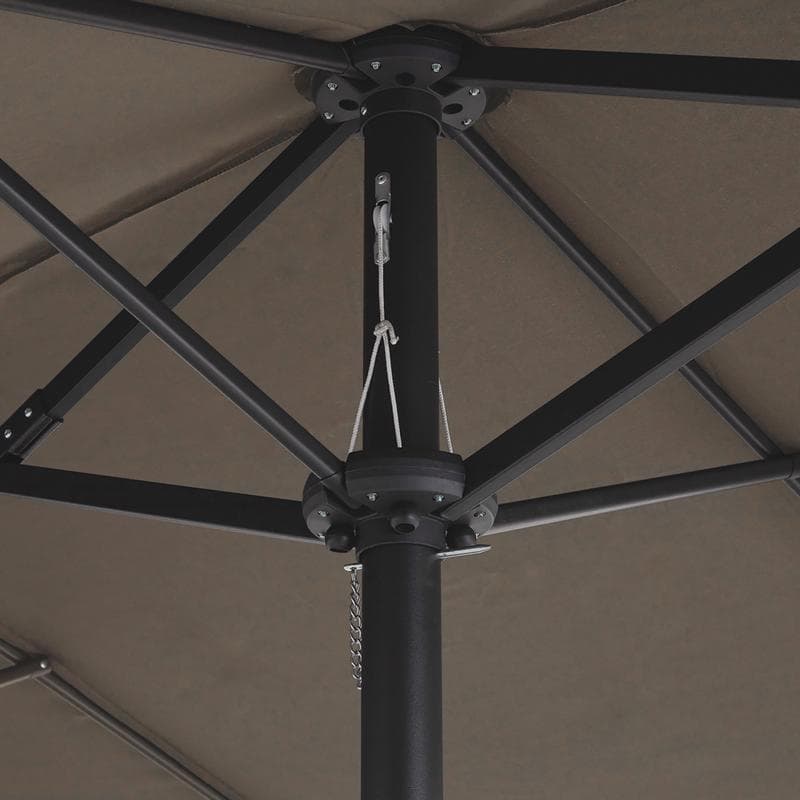 Dubbele parasol met voet – taupe