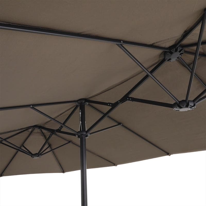 Dubbele parasol met voet – taupe