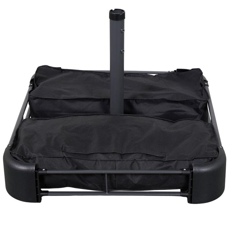 Parasol double avec pied - taupe