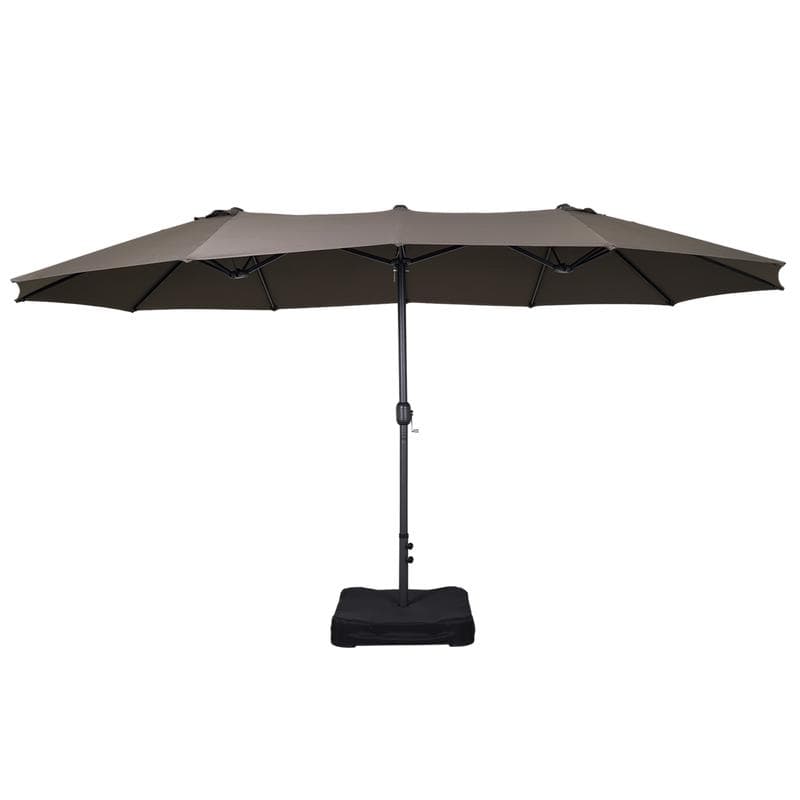 Dubbele parasol met voet – taupe